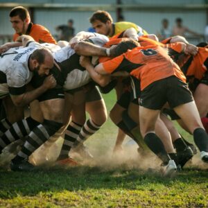 men playing football